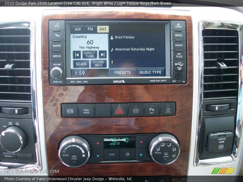 Bright White / Light Pebble Beige/Bark Brown 2010 Dodge Ram 2500 Laramie Crew Cab 4x4