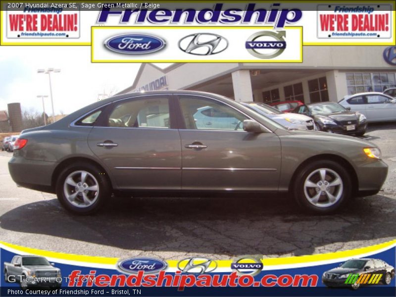 Sage Green Metallic / Beige 2007 Hyundai Azera SE