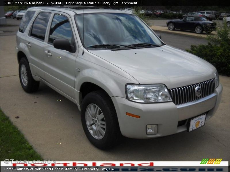 Light Sage Metallic / Black/Light Parchment 2007 Mercury Mariner Luxury 4WD
