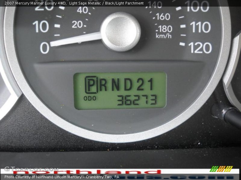 Light Sage Metallic / Black/Light Parchment 2007 Mercury Mariner Luxury 4WD
