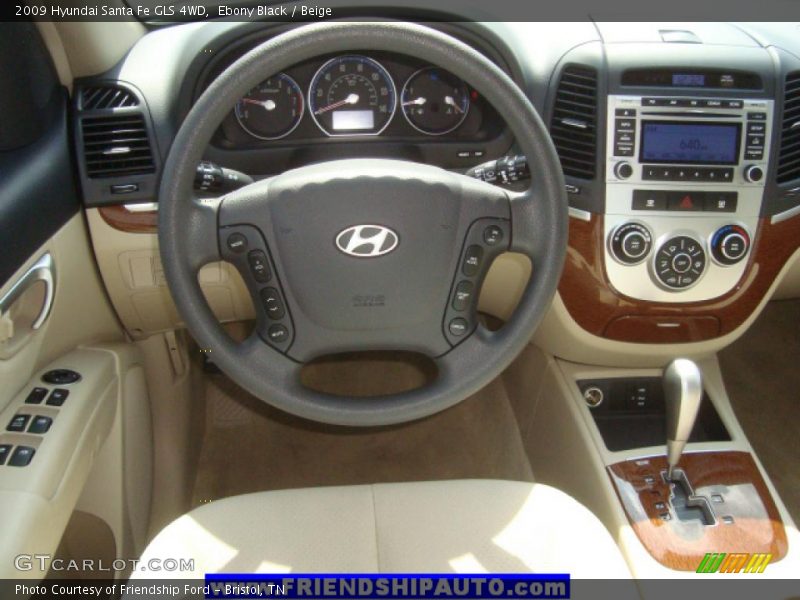 Ebony Black / Beige 2009 Hyundai Santa Fe GLS 4WD
