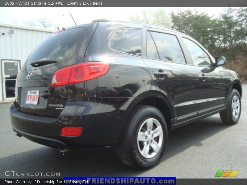Ebony Black / Beige 2009 Hyundai Santa Fe GLS 4WD