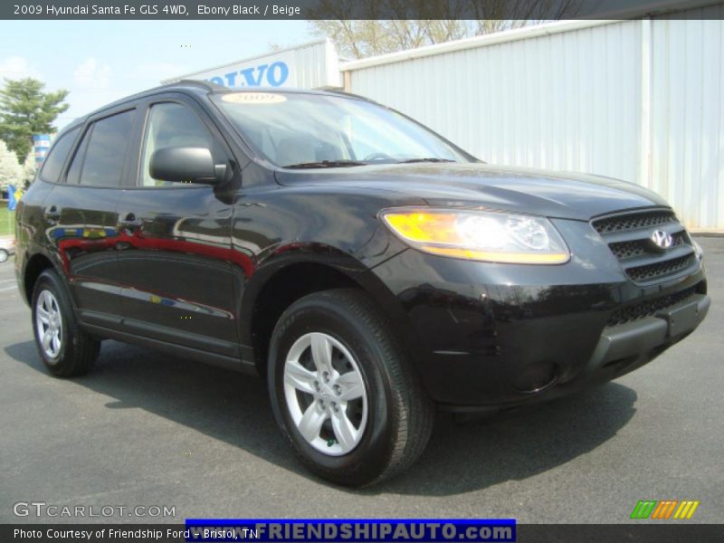 Ebony Black / Beige 2009 Hyundai Santa Fe GLS 4WD