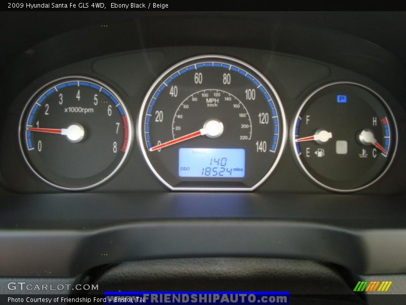 Ebony Black / Beige 2009 Hyundai Santa Fe GLS 4WD