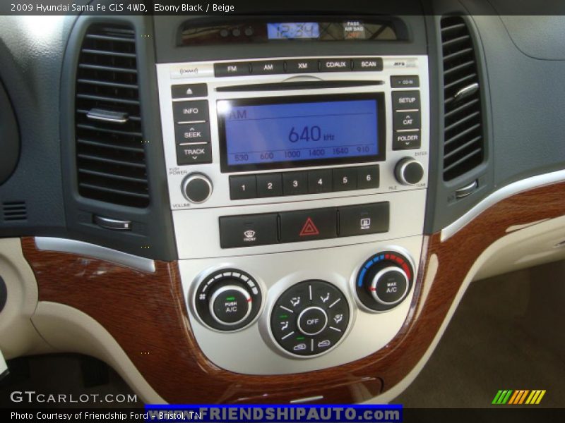 Ebony Black / Beige 2009 Hyundai Santa Fe GLS 4WD