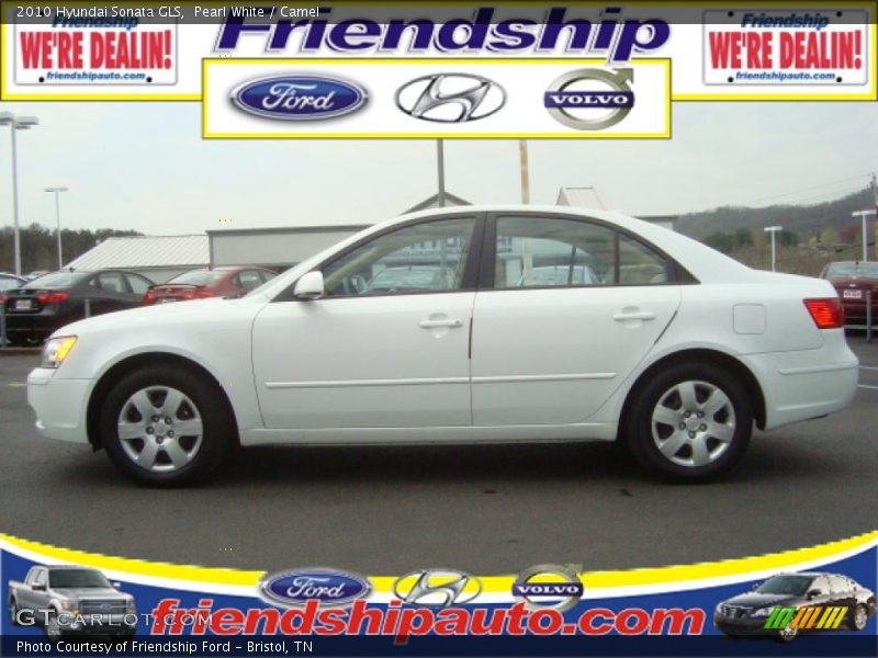 Pearl White / Camel 2010 Hyundai Sonata GLS