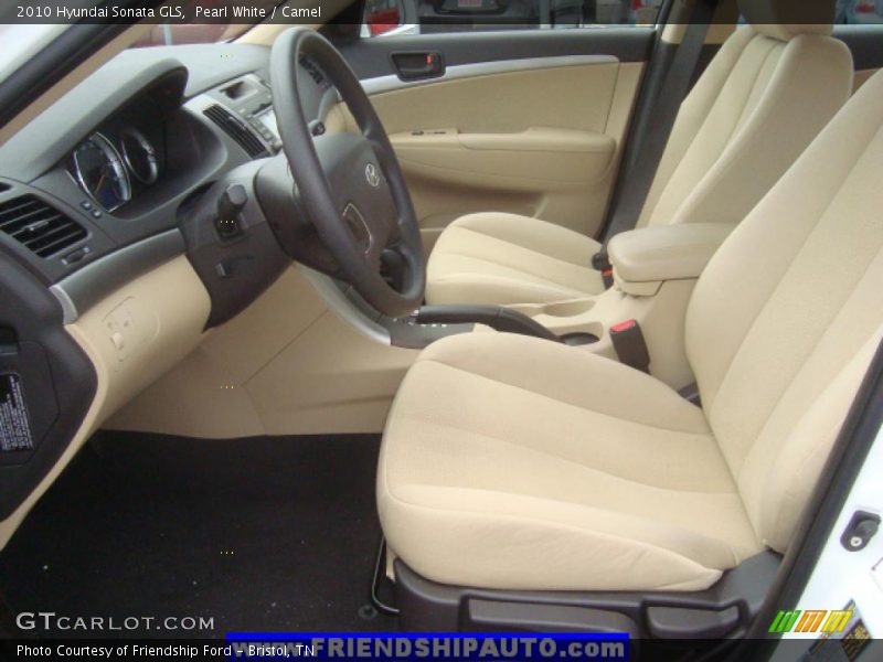Pearl White / Camel 2010 Hyundai Sonata GLS