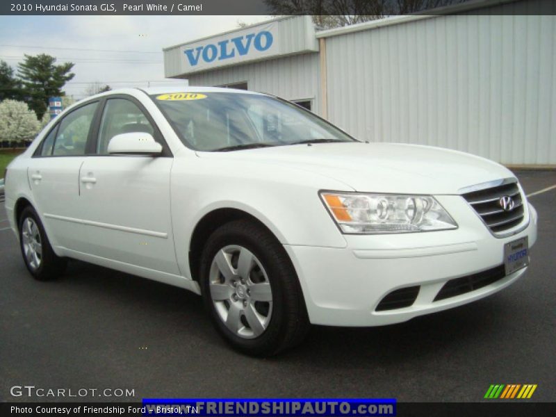 Pearl White / Camel 2010 Hyundai Sonata GLS