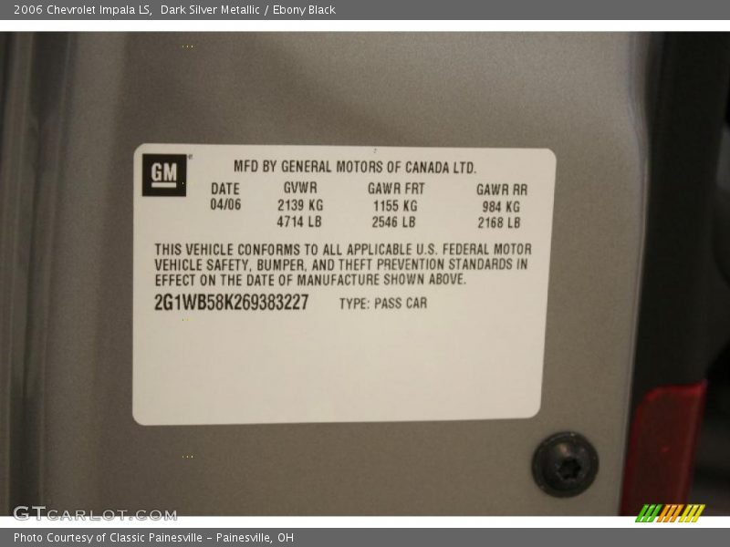 Dark Silver Metallic / Ebony Black 2006 Chevrolet Impala LS