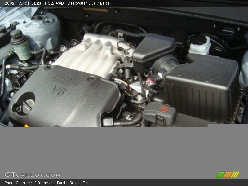 Deepwater Blue / Beige 2009 Hyundai Santa Fe GLS 4WD