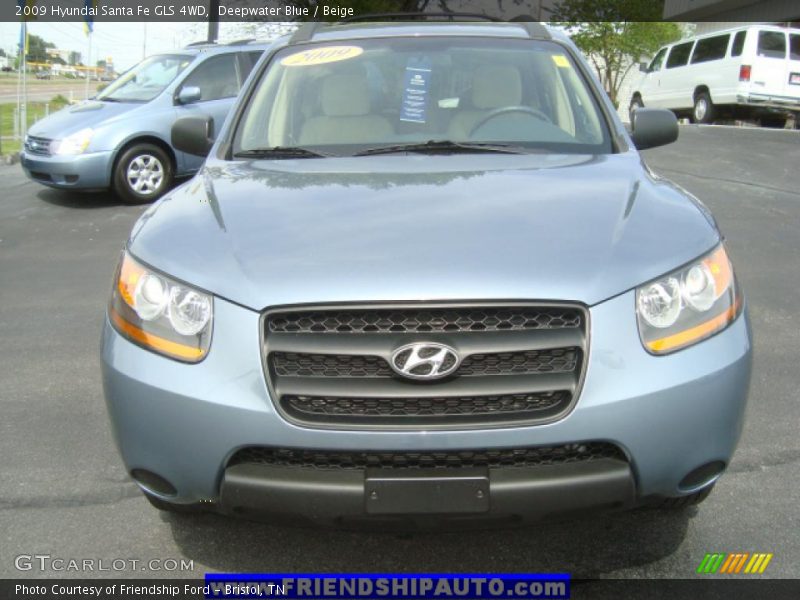Deepwater Blue / Beige 2009 Hyundai Santa Fe GLS 4WD