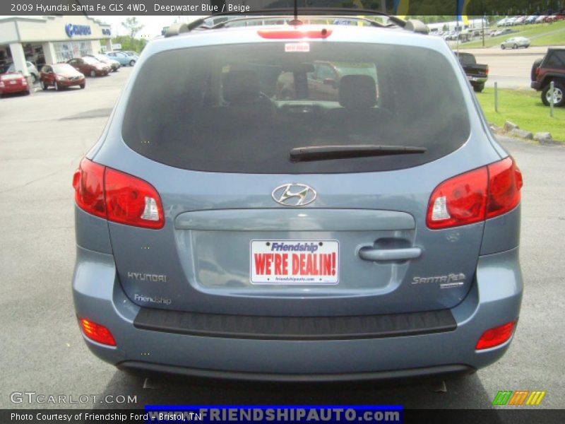 Deepwater Blue / Beige 2009 Hyundai Santa Fe GLS 4WD