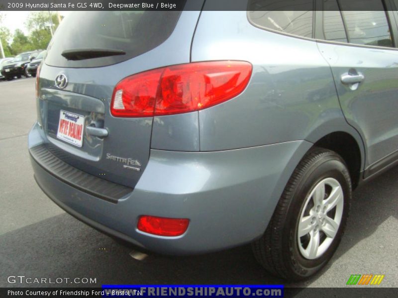 Deepwater Blue / Beige 2009 Hyundai Santa Fe GLS 4WD