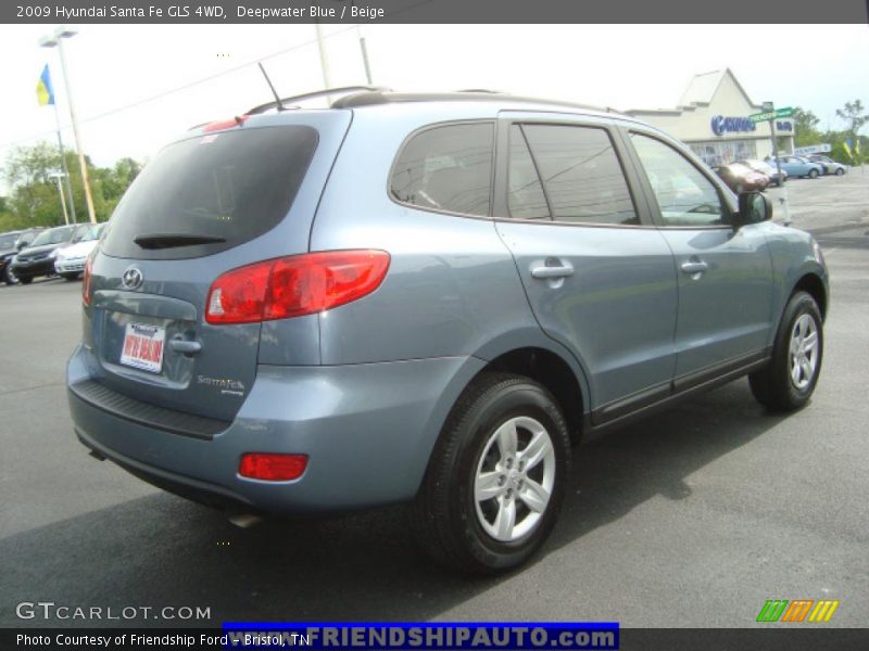 Deepwater Blue / Beige 2009 Hyundai Santa Fe GLS 4WD