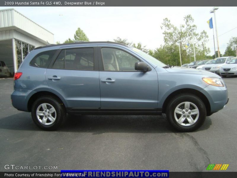 Deepwater Blue / Beige 2009 Hyundai Santa Fe GLS 4WD