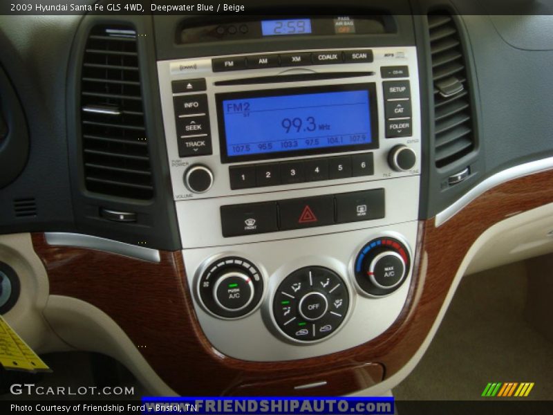Deepwater Blue / Beige 2009 Hyundai Santa Fe GLS 4WD
