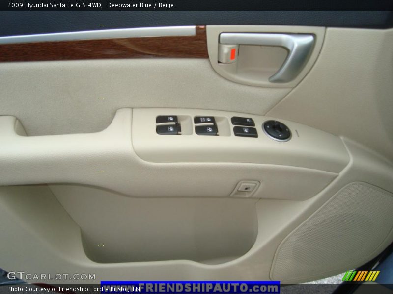 Deepwater Blue / Beige 2009 Hyundai Santa Fe GLS 4WD