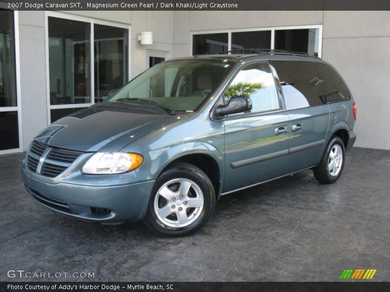 Magnesium Green Pearl / Dark Khaki/Light Graystone 2007 Dodge Caravan SXT