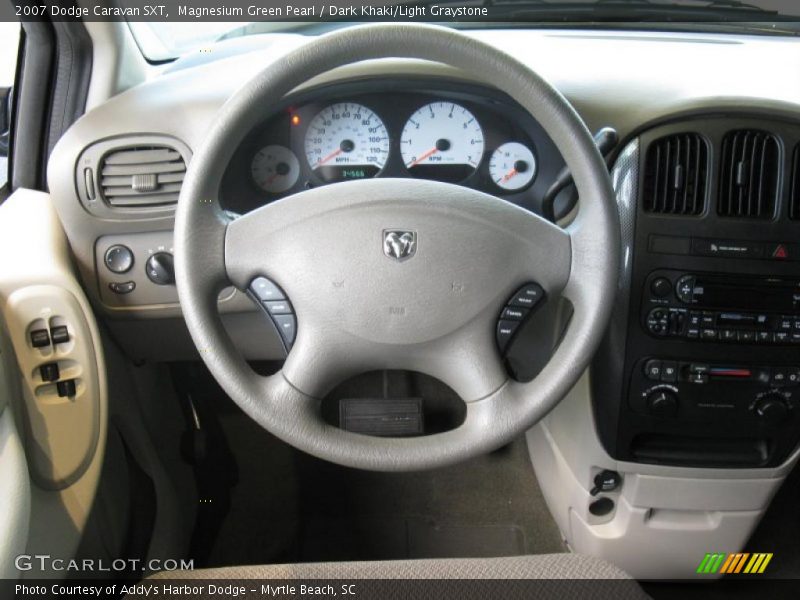 Magnesium Green Pearl / Dark Khaki/Light Graystone 2007 Dodge Caravan SXT