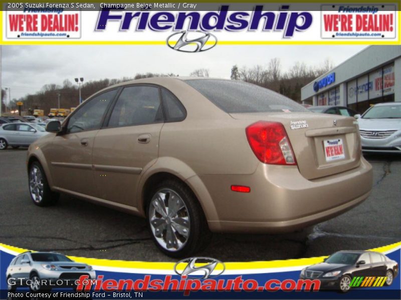 Champagne Beige Metallic / Gray 2005 Suzuki Forenza S Sedan