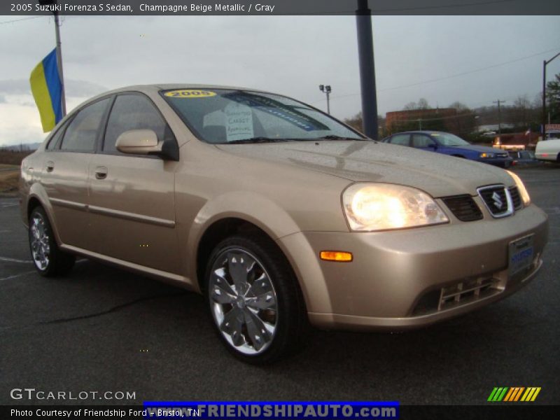 Champagne Beige Metallic / Gray 2005 Suzuki Forenza S Sedan