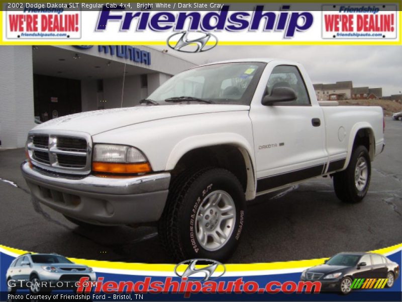 Bright White / Dark Slate Gray 2002 Dodge Dakota SLT Regular Cab 4x4