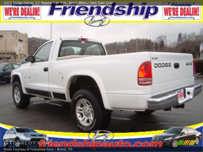 Bright White / Dark Slate Gray 2002 Dodge Dakota SLT Regular Cab 4x4