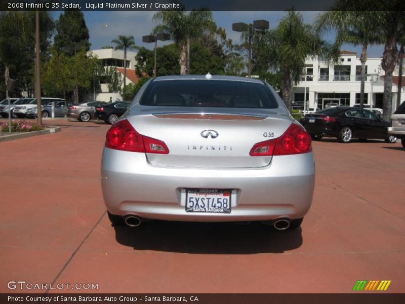 Liquid Platinum Silver / Graphite 2008 Infiniti G 35 Sedan