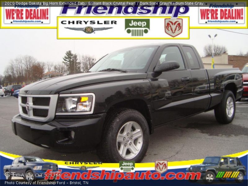 Brilliant Black Crystal Pearl / Dark Slate Gray/Medium Slate Gray 2010 Dodge Dakota Big Horn Extended Cab