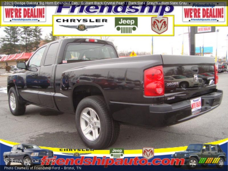 Brilliant Black Crystal Pearl / Dark Slate Gray/Medium Slate Gray 2010 Dodge Dakota Big Horn Extended Cab