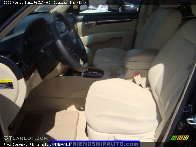 Deepwater Blue / Beige 2009 Hyundai Santa Fe GLS 4WD