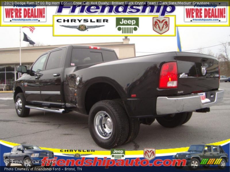 Brilliant Black Crystal Pearl / Dark Slate/Medium Graystone 2010 Dodge Ram 3500 Big Horn Edition Crew Cab 4x4 Dually