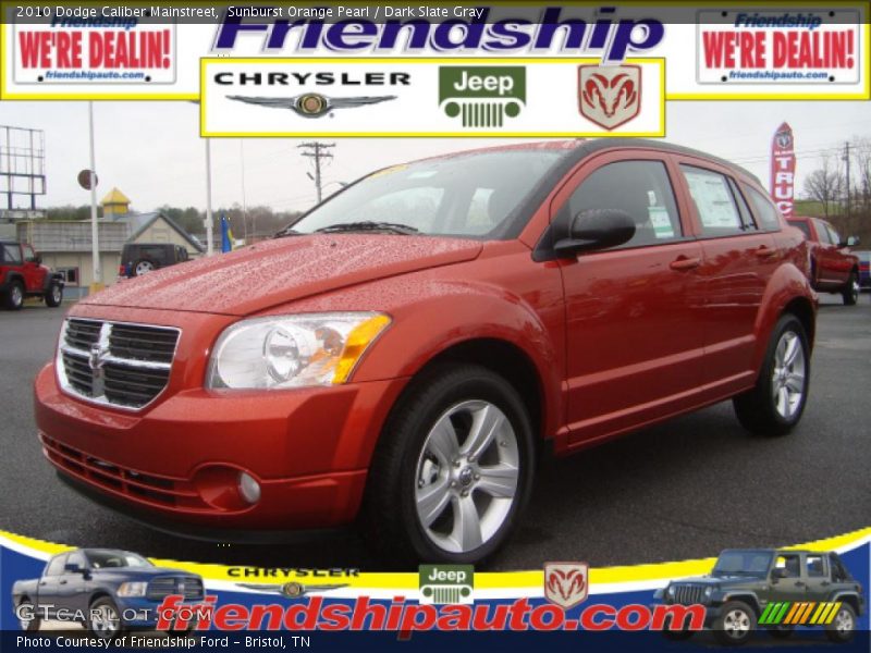 Sunburst Orange Pearl / Dark Slate Gray 2010 Dodge Caliber Mainstreet