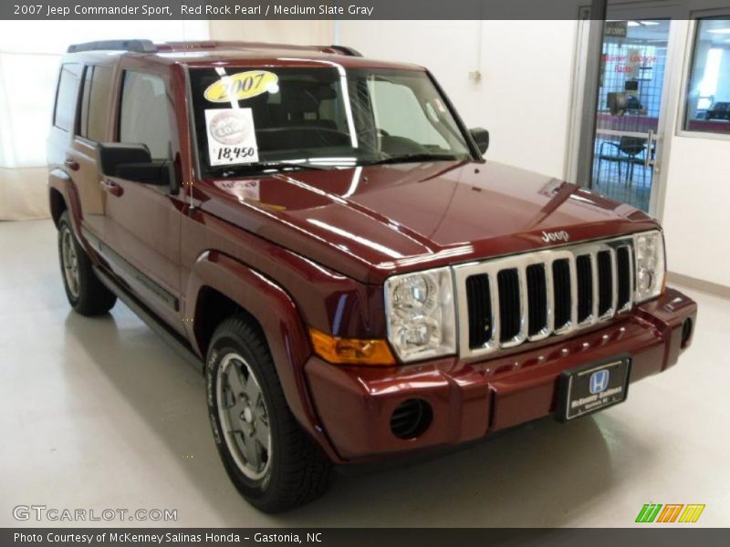 Red Rock Pearl / Medium Slate Gray 2007 Jeep Commander Sport