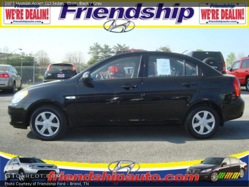 Ebony Black / Gray 2007 Hyundai Accent GLS Sedan