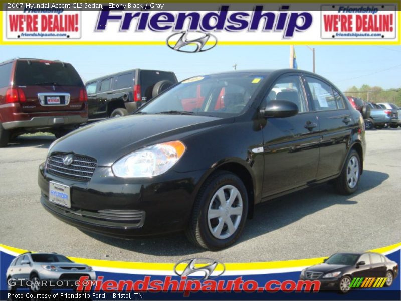 Ebony Black / Gray 2007 Hyundai Accent GLS Sedan