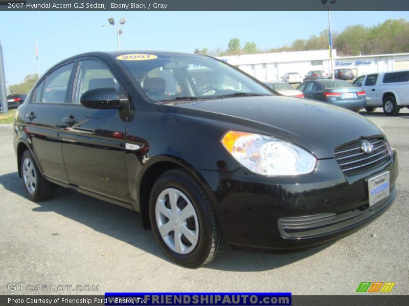Ebony Black / Gray 2007 Hyundai Accent GLS Sedan