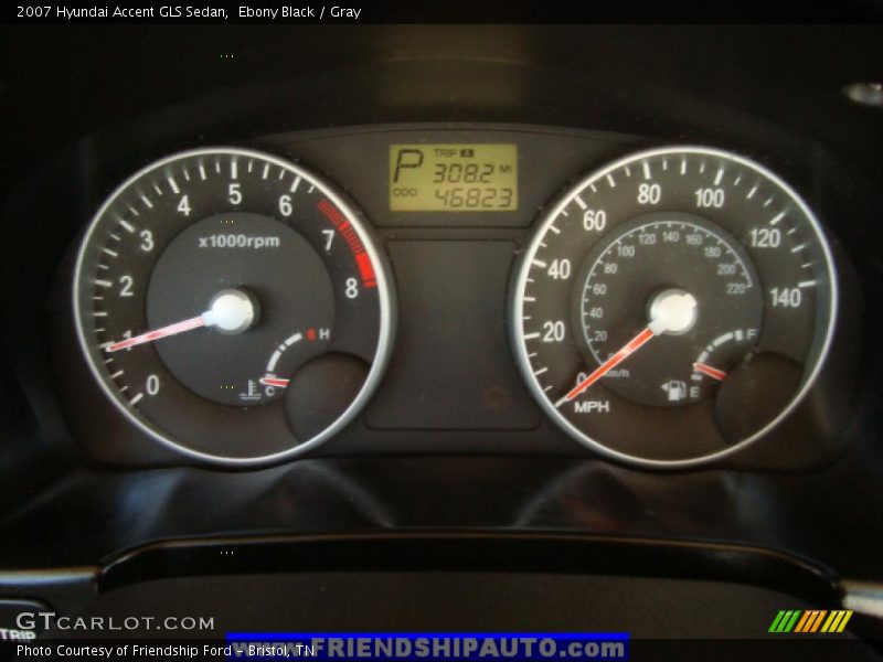 Ebony Black / Gray 2007 Hyundai Accent GLS Sedan