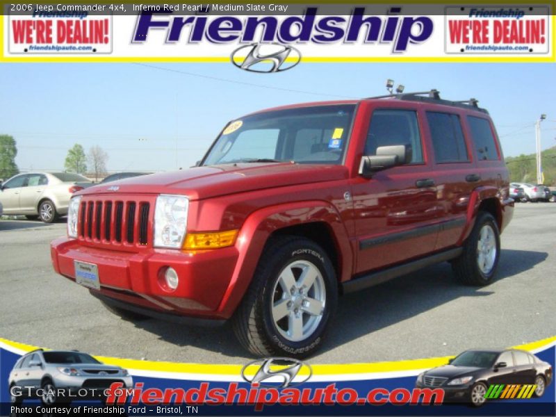 Inferno Red Pearl / Medium Slate Gray 2006 Jeep Commander 4x4
