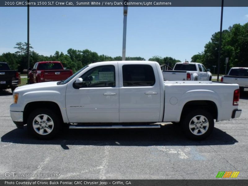 Summit White / Very Dark Cashmere/Light Cashmere 2010 GMC Sierra 1500 SLT Crew Cab