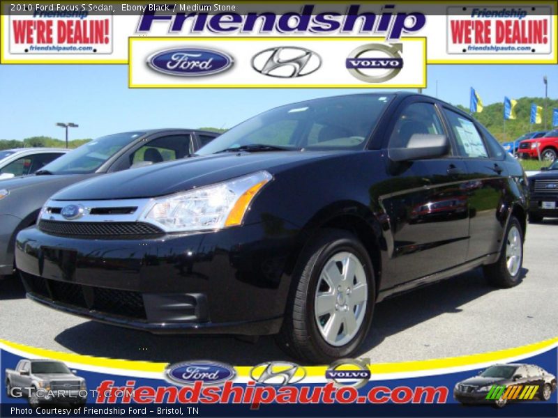 Ebony Black / Medium Stone 2010 Ford Focus S Sedan