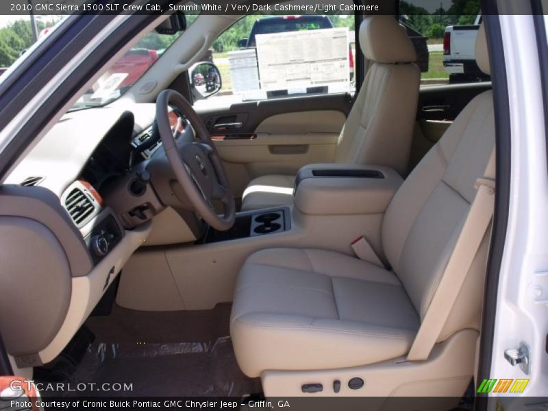 Summit White / Very Dark Cashmere/Light Cashmere 2010 GMC Sierra 1500 SLT Crew Cab