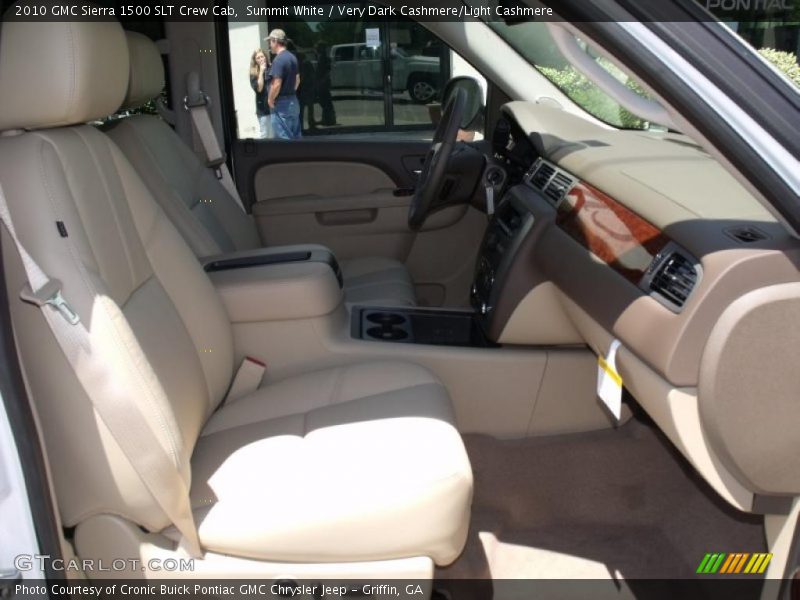 Summit White / Very Dark Cashmere/Light Cashmere 2010 GMC Sierra 1500 SLT Crew Cab
