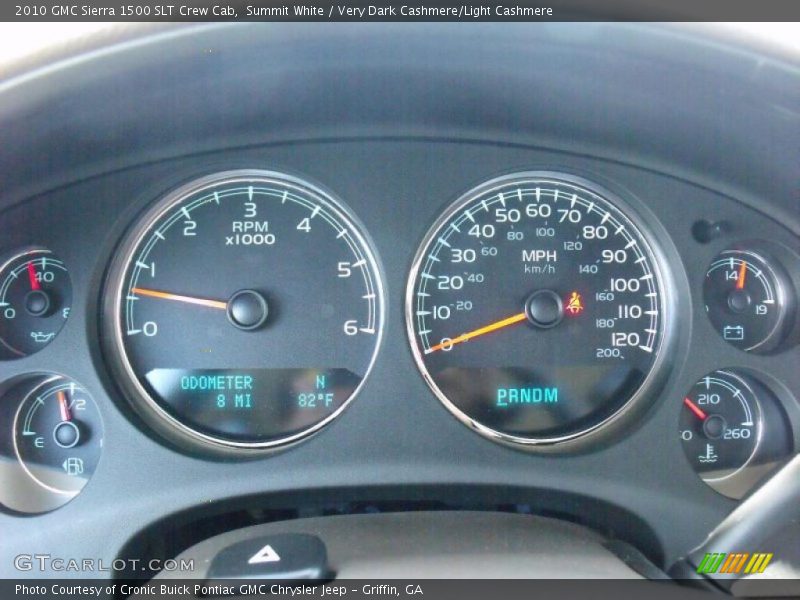 Summit White / Very Dark Cashmere/Light Cashmere 2010 GMC Sierra 1500 SLT Crew Cab