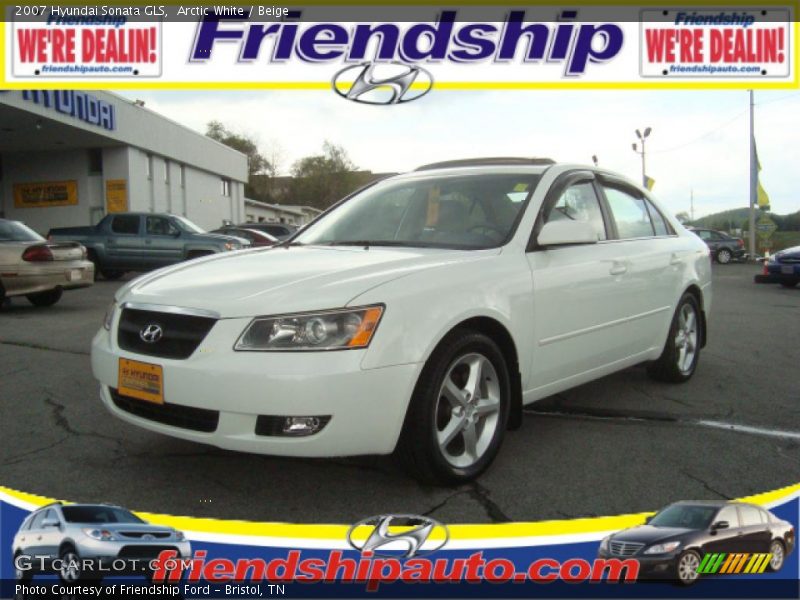 Arctic White / Beige 2007 Hyundai Sonata GLS