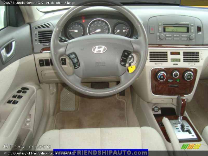Arctic White / Beige 2007 Hyundai Sonata GLS