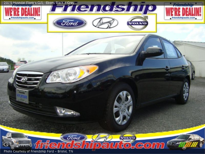 Ebony Black / Gray 2010 Hyundai Elantra GLS