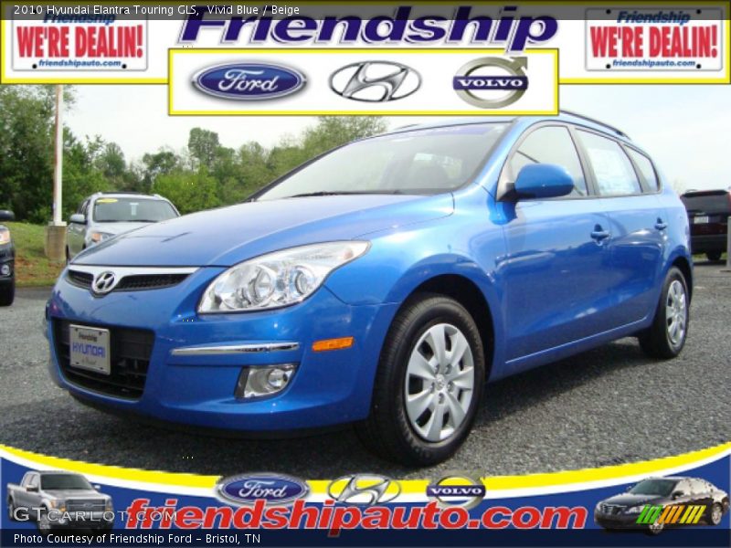 Vivid Blue / Beige 2010 Hyundai Elantra Touring GLS