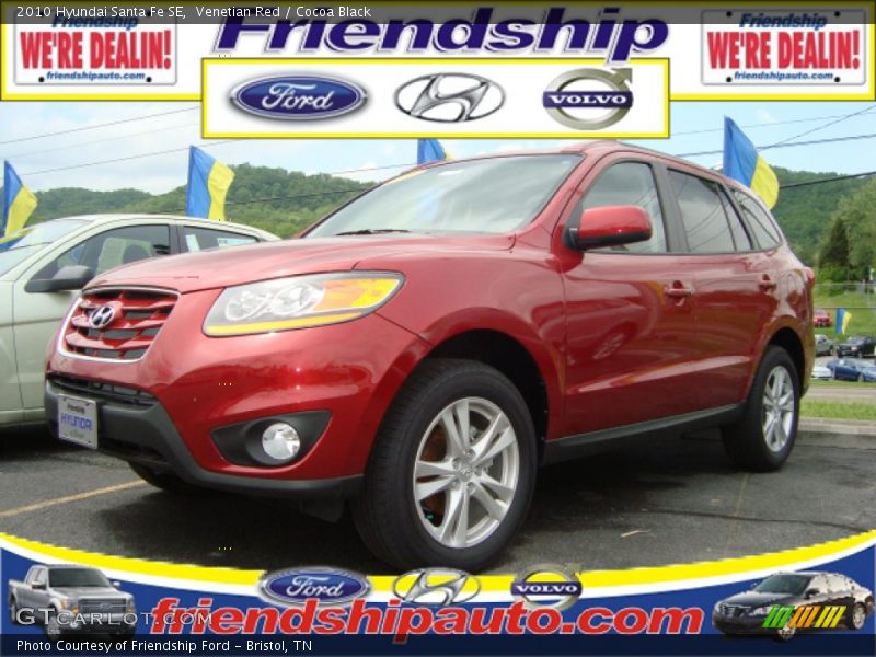 Venetian Red / Cocoa Black 2010 Hyundai Santa Fe SE