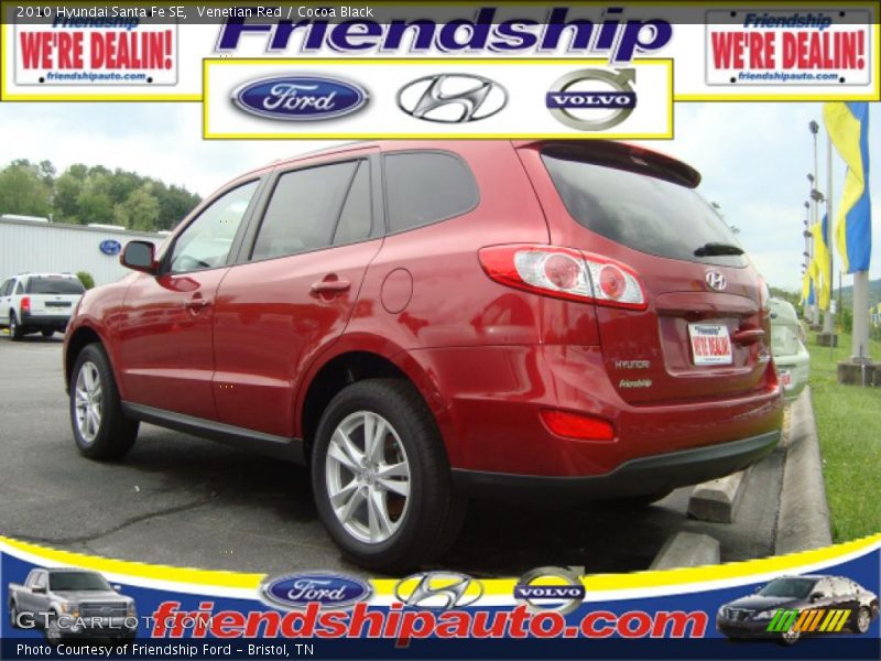 Venetian Red / Cocoa Black 2010 Hyundai Santa Fe SE